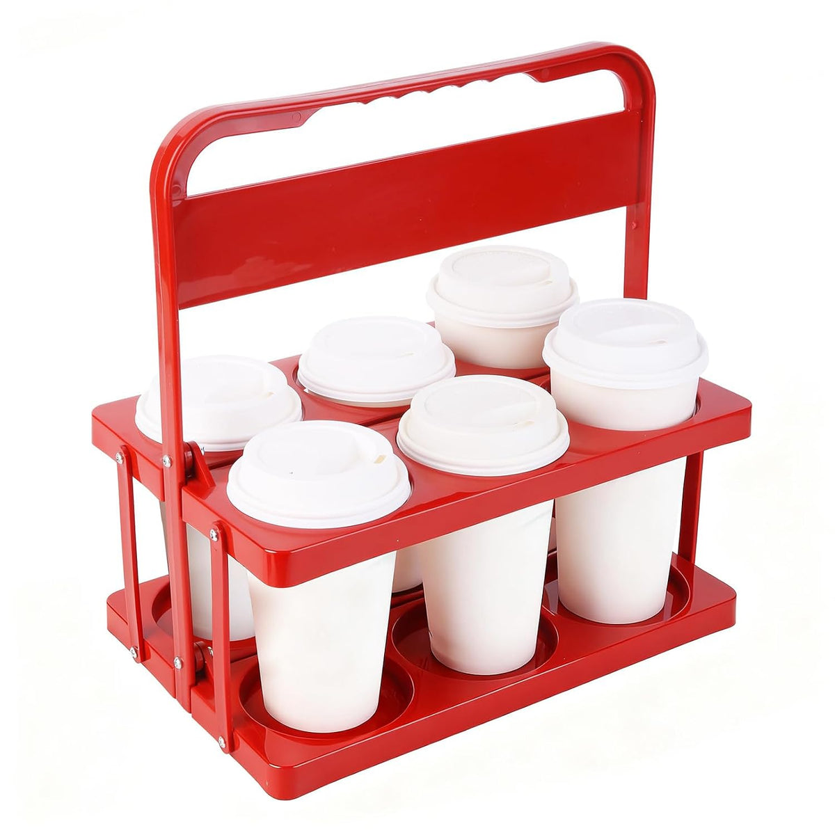 Bodaon Drink Holder Cup Carriers,Delivery Holder for Drinks, (Pink,6-Cup)