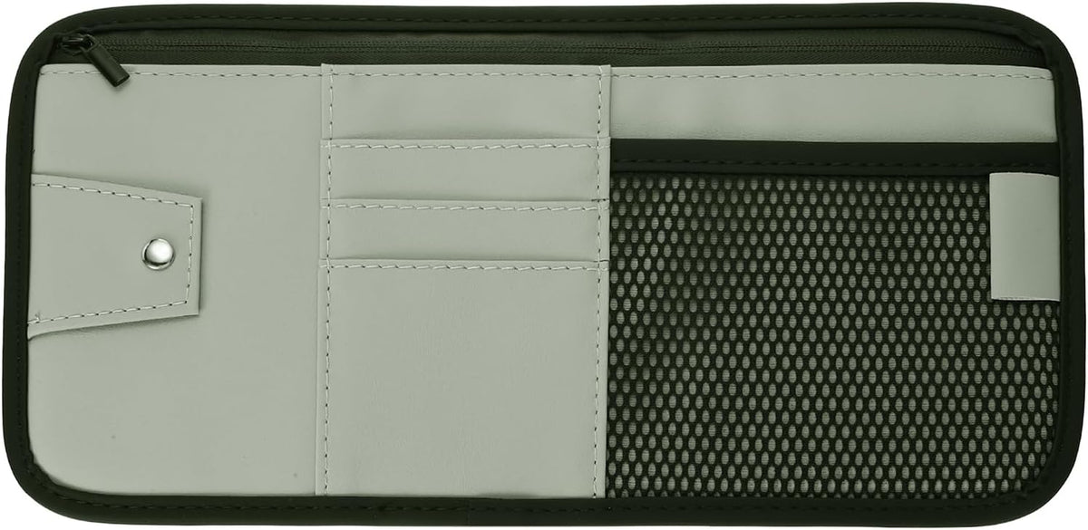 PATIKIL 1 Pcs Car Sun Visor Organizer, 12.8 x 6.5 Inch PU Leather Vehicle Storage Pouch Holder for Sunglasses Card Pen Driver License Car Accessories, Red