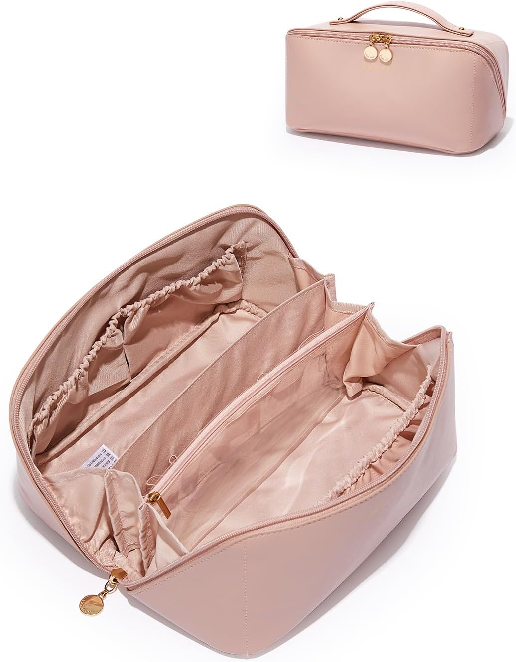 EACHY Travel Makeup Bag for Women, Personalized Initial K Cosmetic Bag