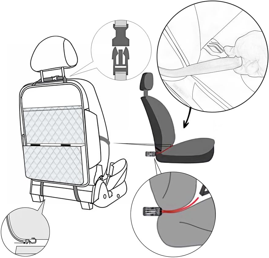 TAIKOO Seat Back Protector,Shields Seat Backs From Kicks and Adds Storage | kick mats back seat protector easy to install and clean, well-crafted, sturdy, durable and stylish.2 Pack