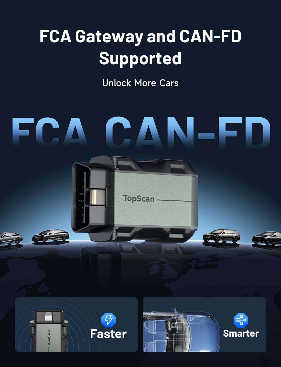 TOPDON TopScan Lite OBD2 Scanner Bluetooth, Bi-Directional All System Diagnostic Tool with AI Assistant, 8 Resets, Repair Guides, Performance Test, FCA AutoAuth & CAN-FD for iOS Android