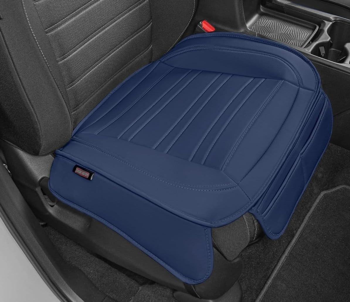 Motor Trend Faux Leather Front Seat Cover for Cars - (1) Mint Front Car Seat Covers for SUV & Truck with Storage Pockets - Automotive Car Seats Cover Protector - for Bottom Cushion Coverage Only