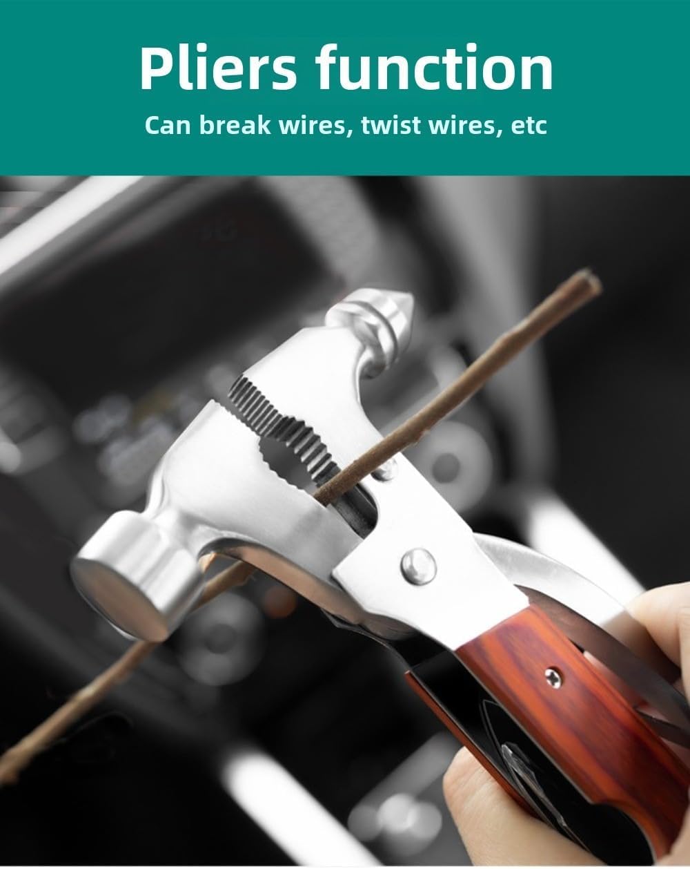 Car Safety Hammer for Suzuki Solio 1st 2nd 3rd 4th Generation/Solio Swift Strong Hybrid, 12 in 1 Stainless Steel Kit Window Breaker Tool Emergency Escape Outdoor Rescue Camping Driver Essentials Gear