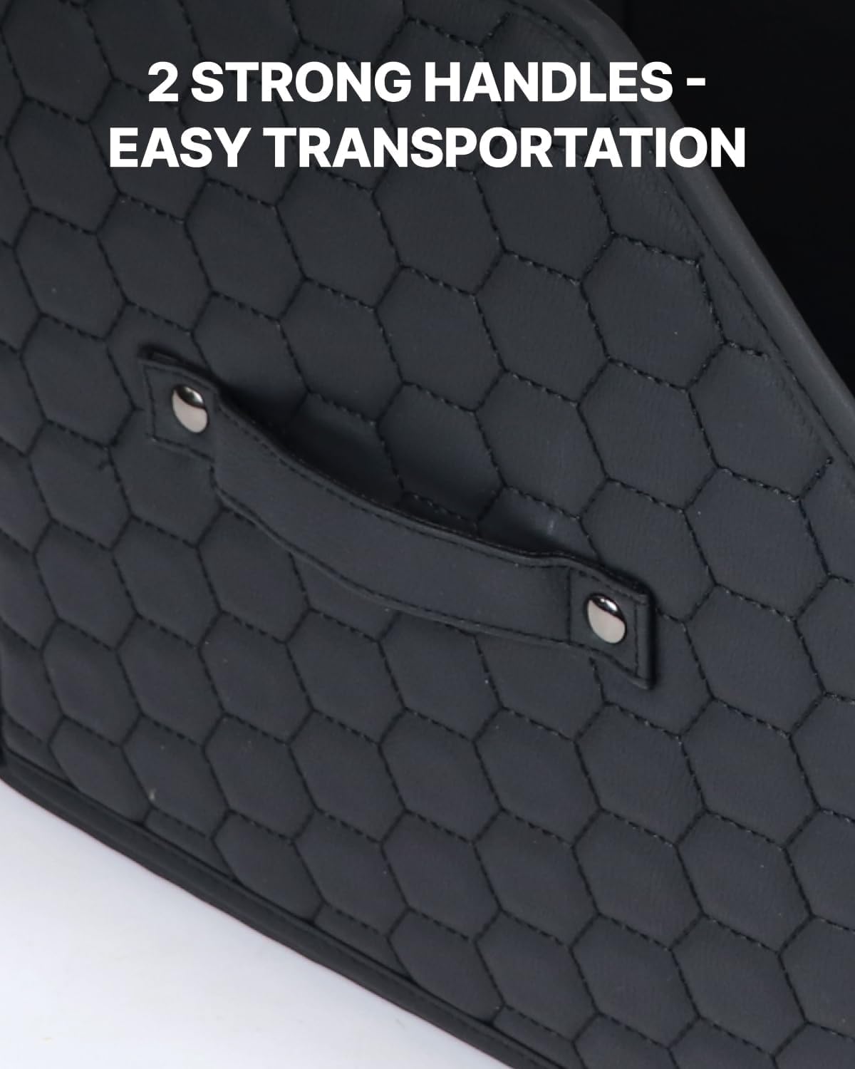 Owleys Cargo Organizer 17.7" - Compact Storage Totes with Lids for SUV, Sedan or Truck - Durable Car Crate for Travel Essentials - Black
