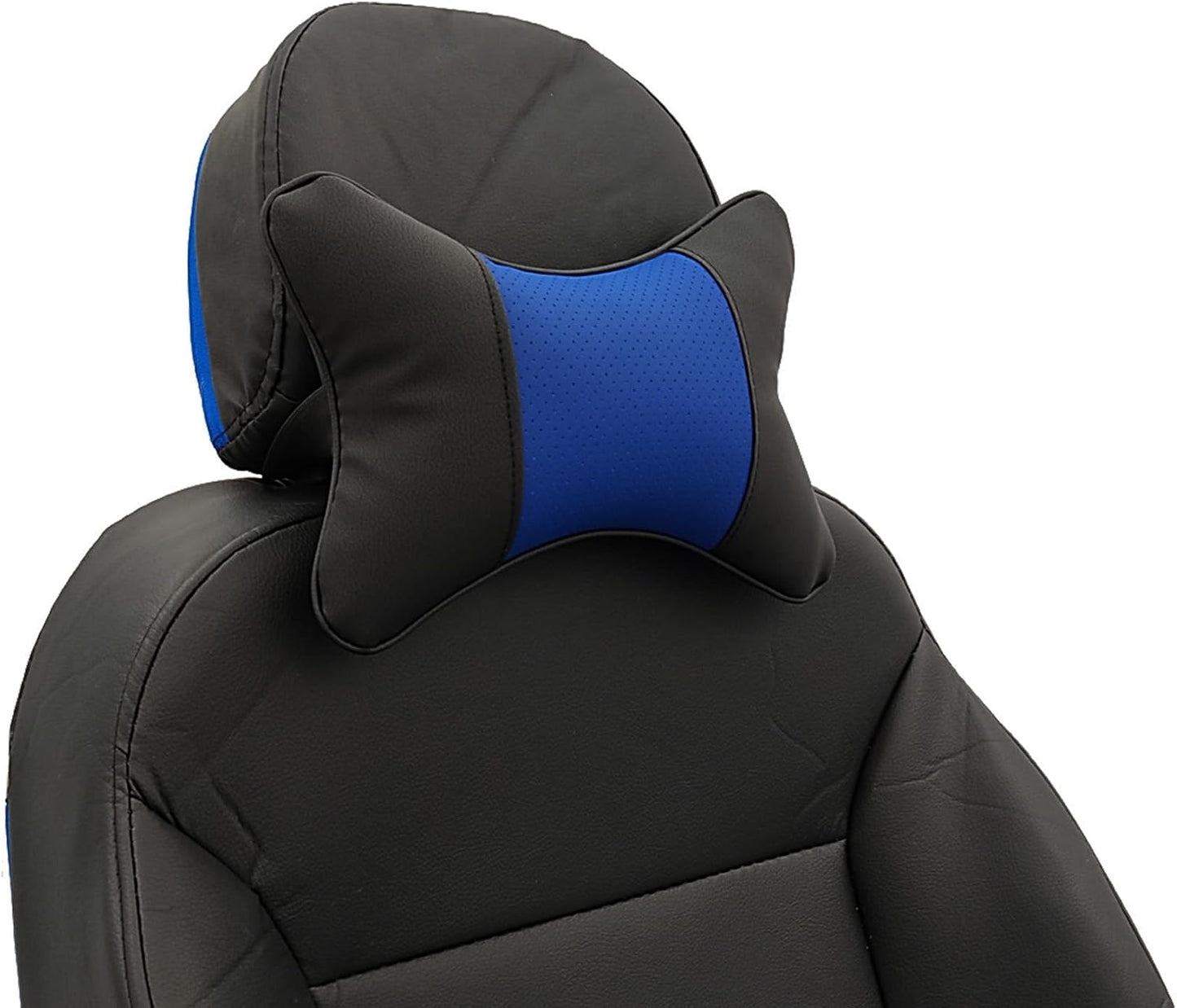 Car Neck Pillows Both Side Pu Leather 2pieces Pack Headrest Fit for Most Cars Filled Fiber Universal Car Pillow (Coffee)