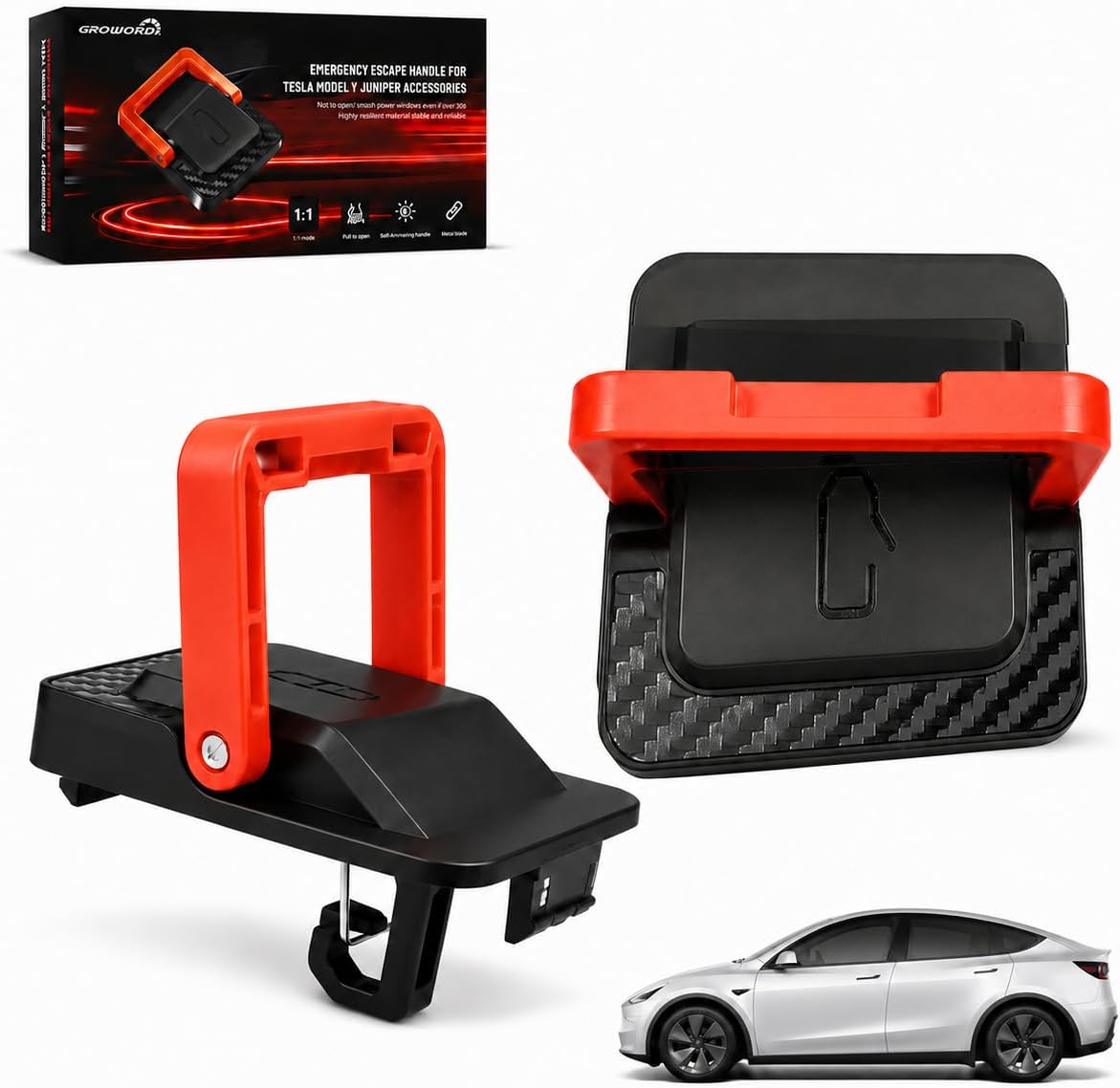 Emergency Door Release Handle for Tesla Model 3 Highland 2024–2026, Rear Door Emergency Escape Handle, Interior Safety Pull Accessories, Easy Installation