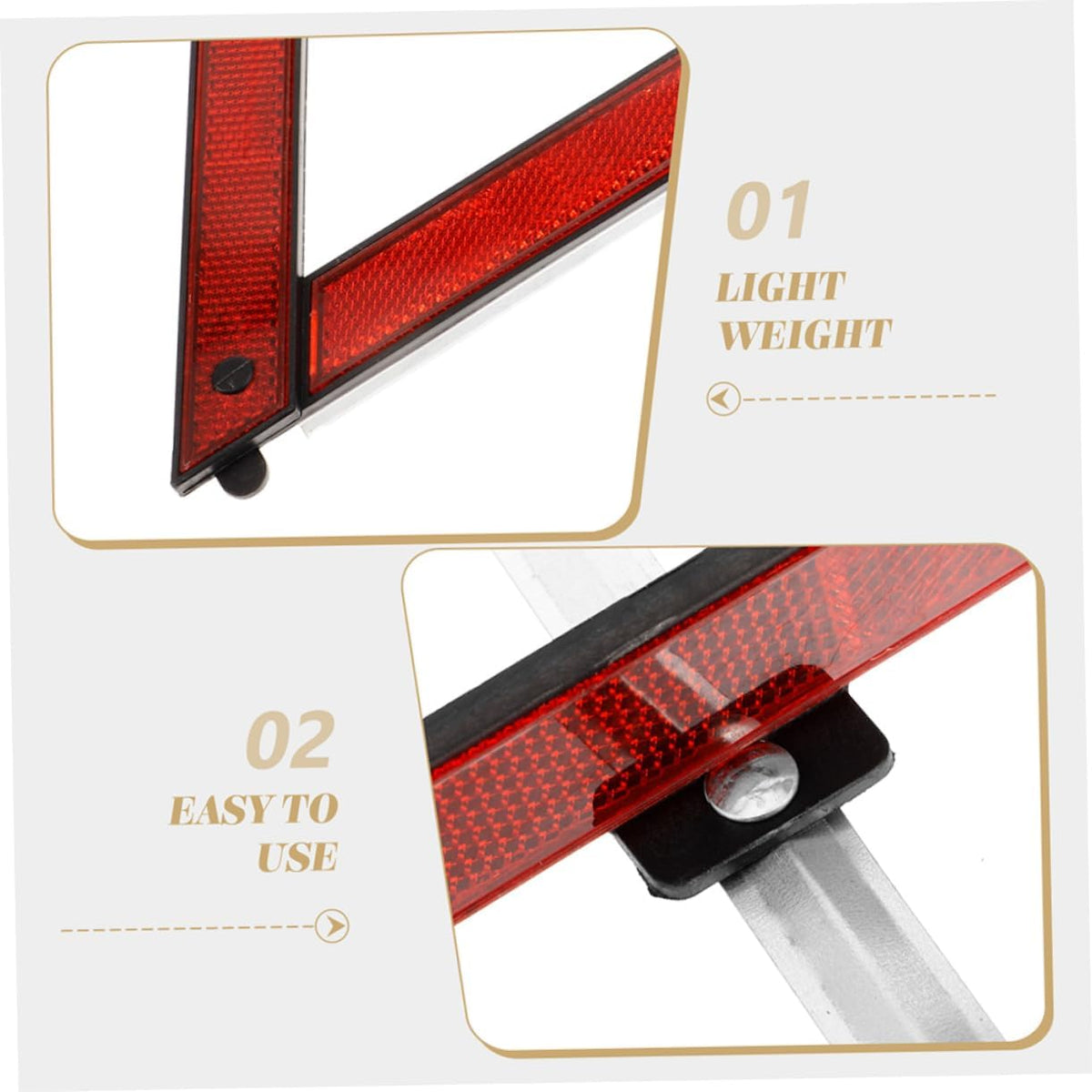 HEALLILY 4pcs Reflective Triangle Warning Signs for Vehicle Road Safety