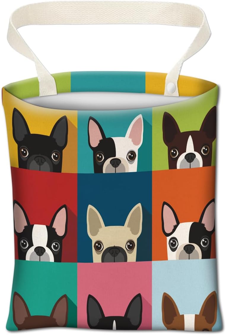 Cute Car Organizer and Storage Bag, Hanging Trash Bin for Vehicle, Travelling, Camping - Cute Green Frog