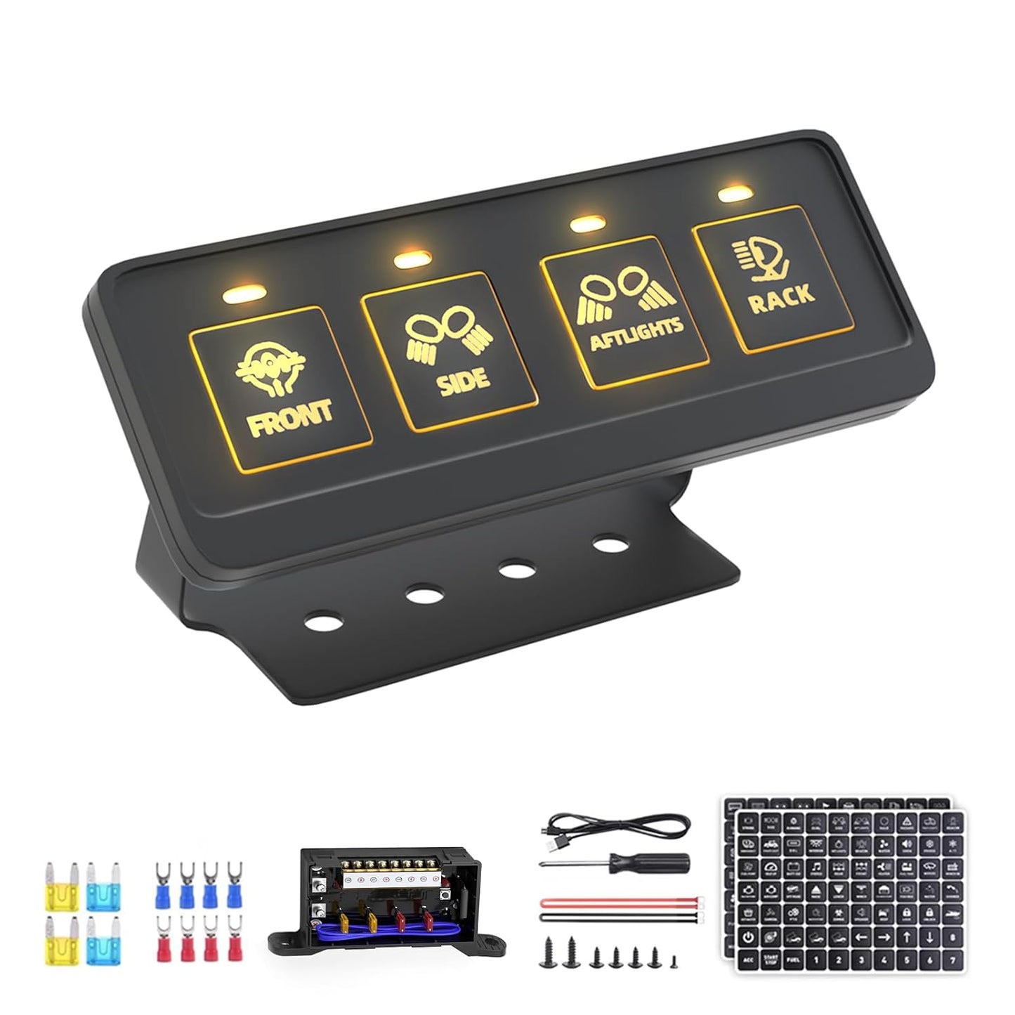 6 Gang Wireless Switch Panel,Multifunction Remote Switch Panel for Offroad Lights with 4 Modes & 2 Power Options & Waterproof -Wide Applicable for 12V/24V Vehicles Truck SUV ATV UTV Boat etc.