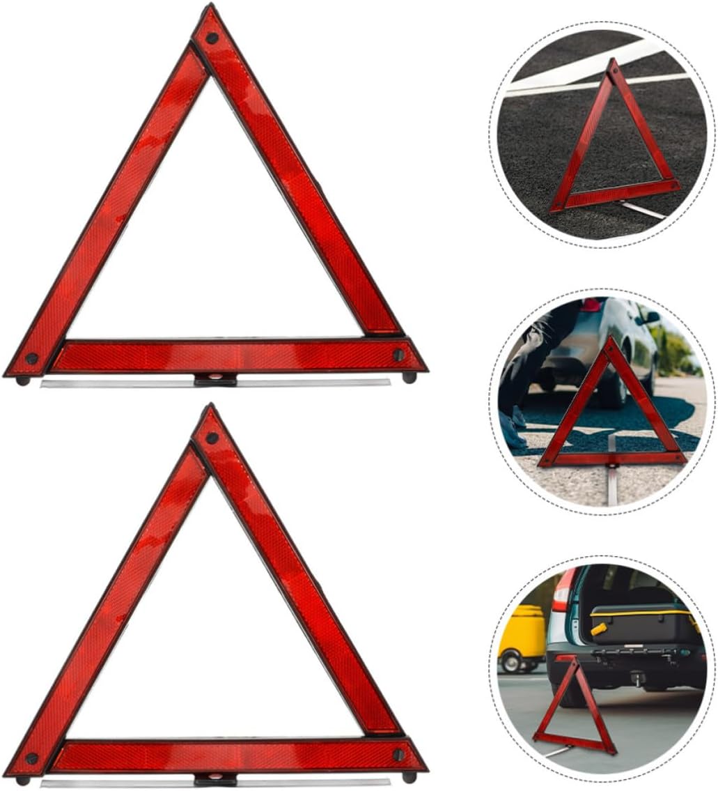 WOONEKY Foldable Reflective Warning Triangle 5pcs Roadside Sign for Cars