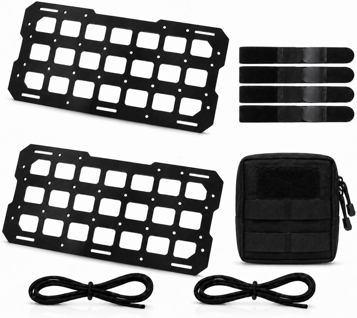 Visor MOLLE Organizer Panel for Car Sun Visor – Rigid ABS Storage Panel with Adjustable Straps – Vehicle Gear Organizer for Truck SUV (1 Pack)