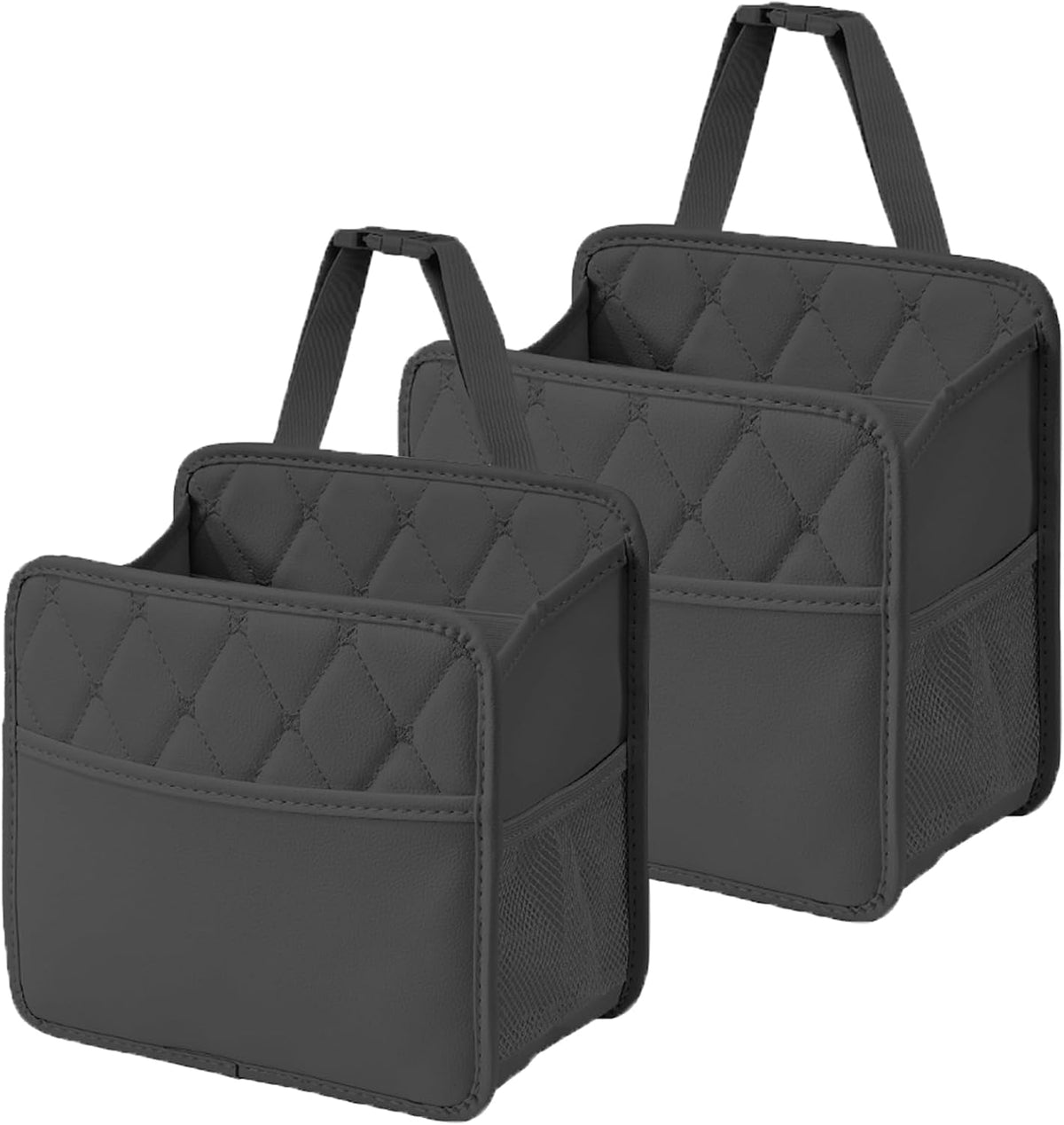 Car Seat Organizer, Backseat Car Organizer, Leather Waterproof Car Back Seat Organizer with Cup Holder Over the Car Seat & Headrest Organizer Backseat Hanging Car Seat Holder Bags