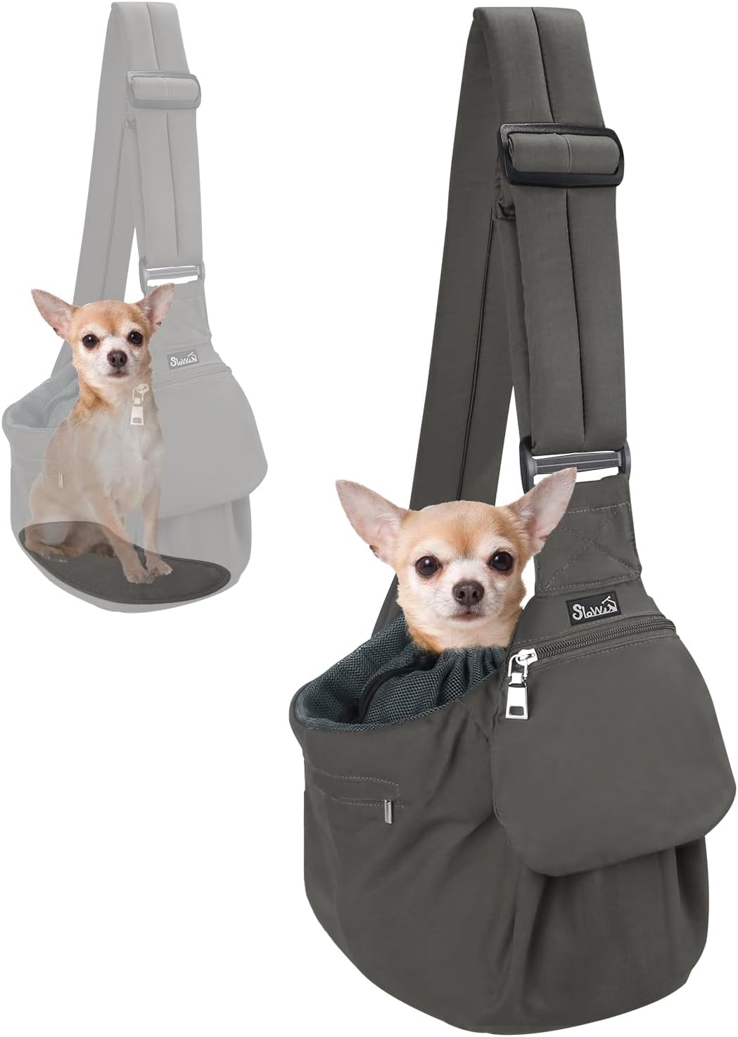 SlowTon Pet Carrier, Hard Bottom Support & Adjustable Padded Shoulder Strap