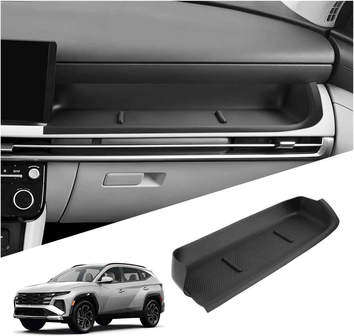 SKTU (Update) 2021 2022 2023 2024 Toyota Venza Center Console Organizer 2022 2023 2024 Toyota Venza Accessories ABS Black Materials Tray Armrest Secondary Storage Box (White)