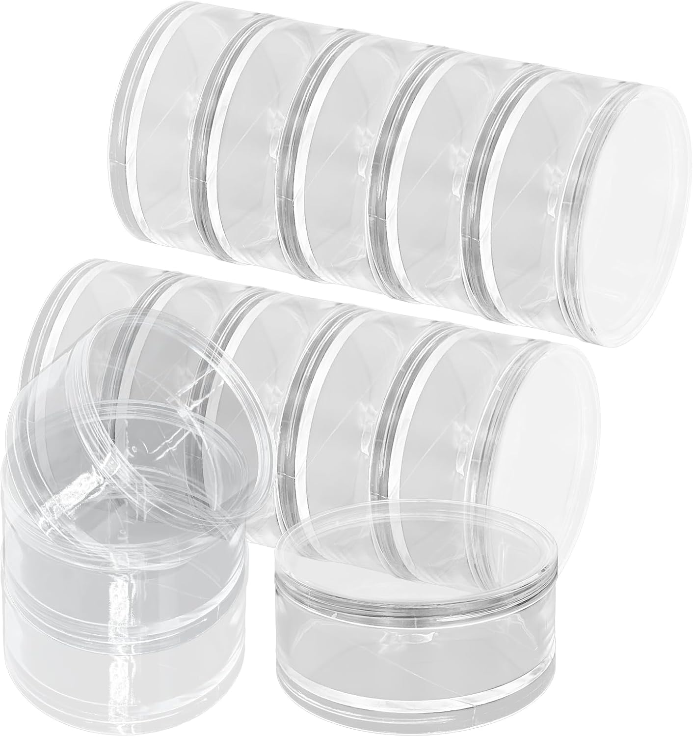 Luomorgo Stackable Clear Plastic Containers, 30ML, 5-Layer, 4 Sets | Screw Lids Organizer, For Cosmetics, Jewelry Beads, Nail Art & Craft Storage