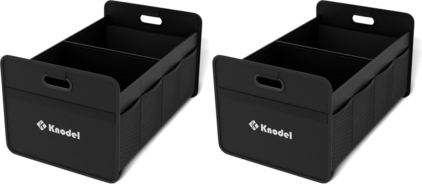 K KNODEL Car Trunk Organizer, Foldable Organizer for Car, Automotive Consoles & Organizers, Storage with Reinforced Handles (Small, Black)