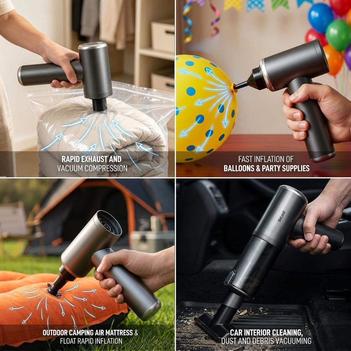 SirLord Portable Handheld Car Vacuum, 22000Pa Strong Suction for Car