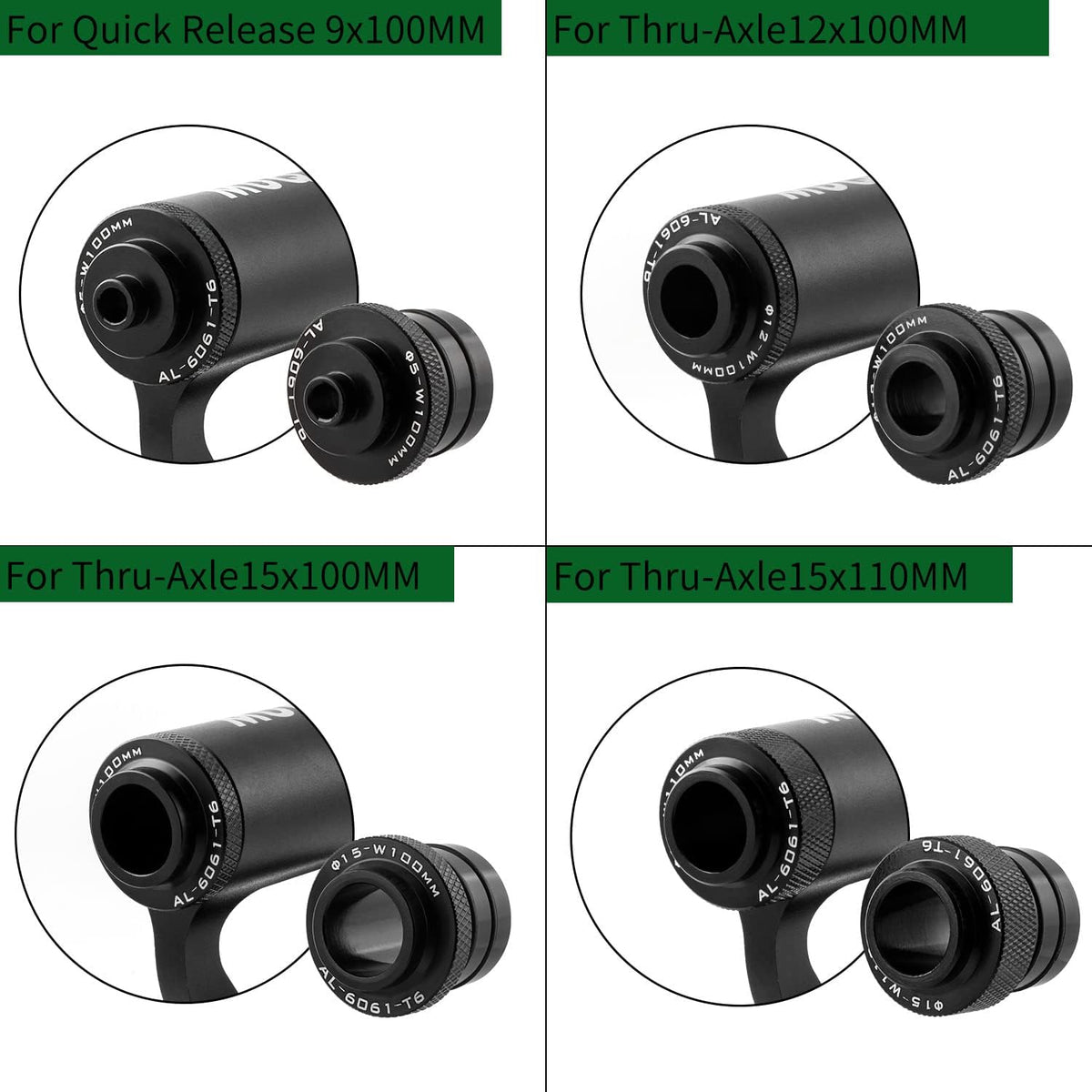 Bike Upgraded Quick Release Thru Axle Fork Mount and Bicycle Rear Wheel Holder, Black