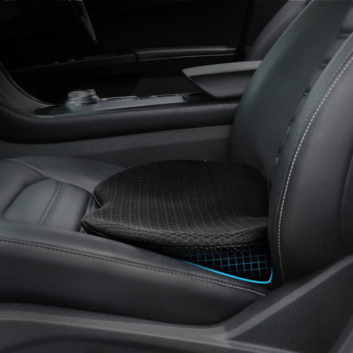 Car Seat Cushion, Memory Foam Seat Pad for Sciatica and Lower Back Pain Relief, Seat Cushion for Car Seat Driver (Gray)