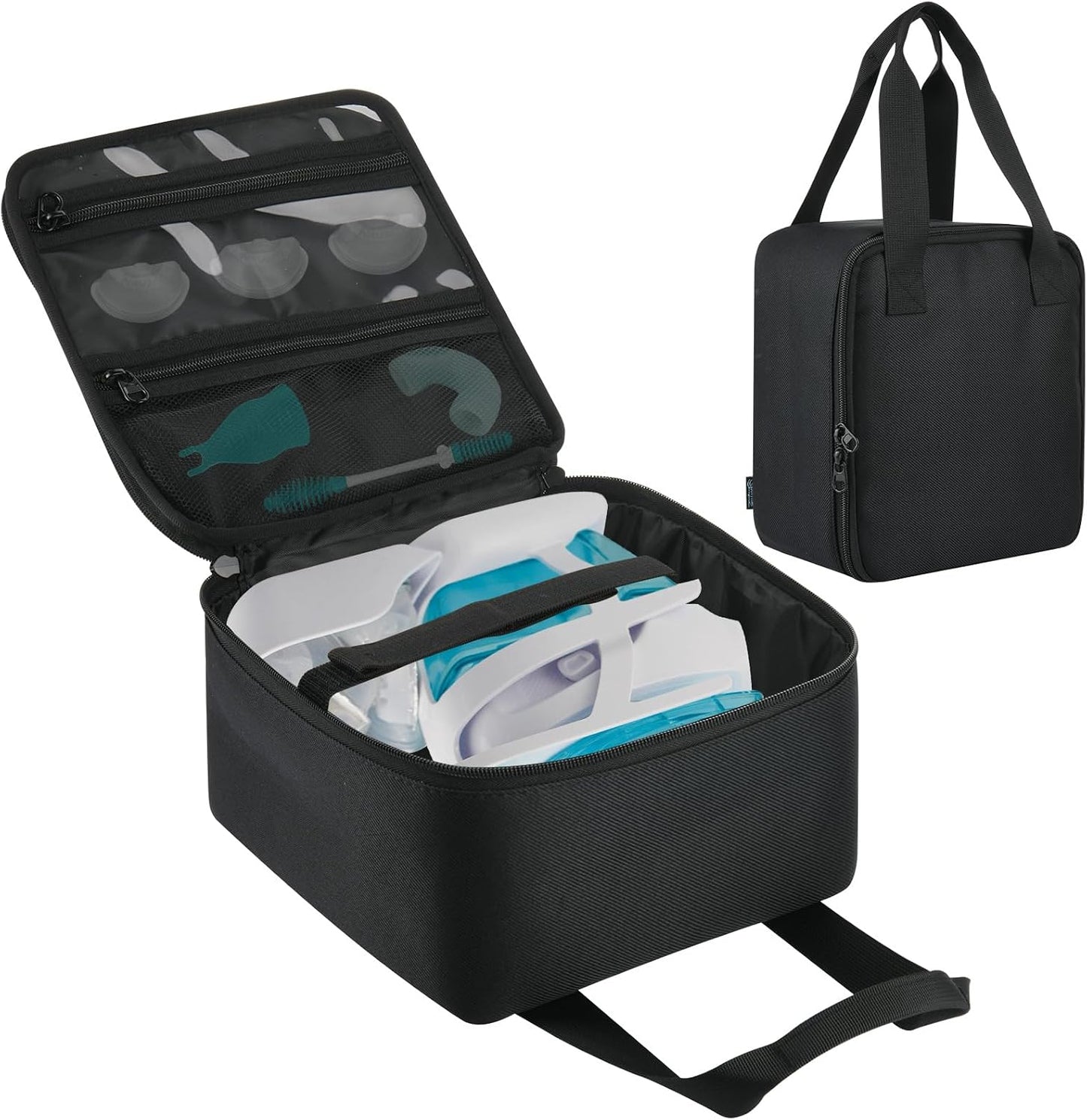 Beautyflier Nose Cleaner Storage Bag, Travel Storage Organizer for Navage Nasal Irrigation System, Countertop Caddy Portable Neti Pot Carrying Case, Protective Nose Cleaner Bag with Handles(Bag Only)