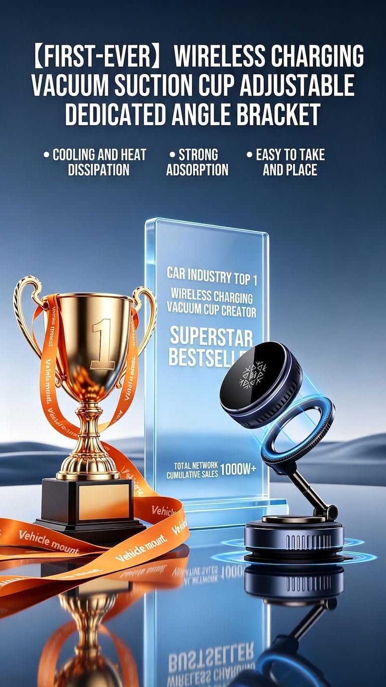 25W Qi2.2 Magnetic Wireless Car Charger with Active Semiconductor Cooling, Detachable MagSafe Car Mount & Desktop Stand, Fast Charging Phone Holder for iPhone 17/16/15/14/13/12 Series