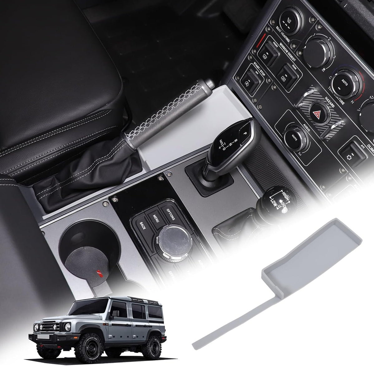 Center Console Organizer Compatible with INEOS Grenadier 2020-2024, Handbrake Storage Organizer ABS Material Insert Tray Accessories (Black)