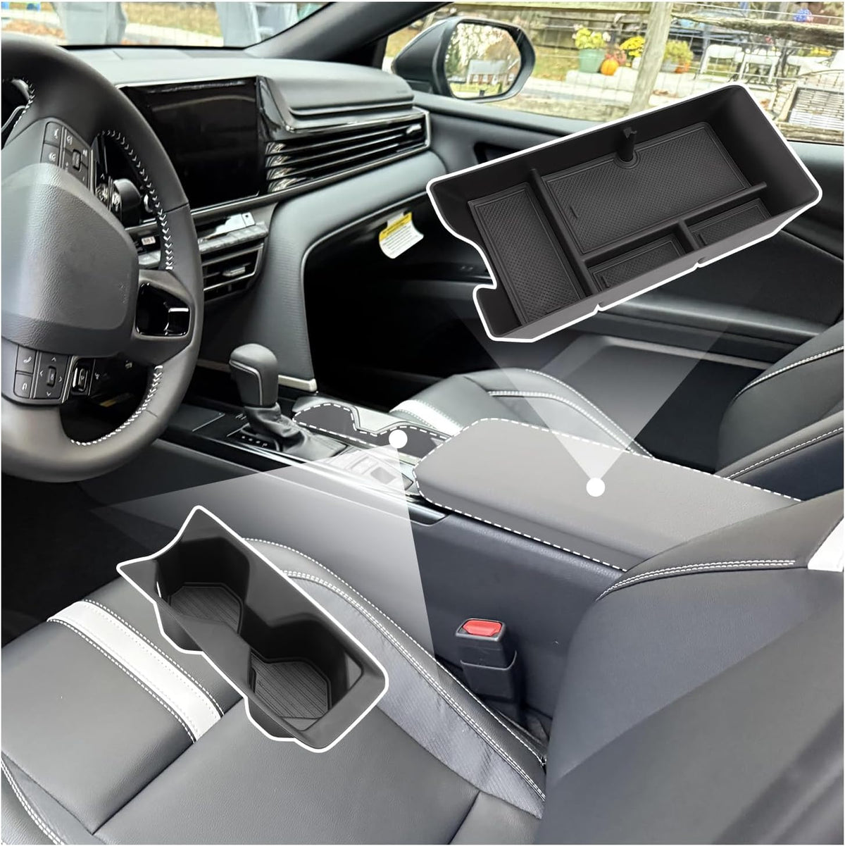 SXCY for 2026 Toyota RAV4 Center Console Organizer Armrest Console Tray