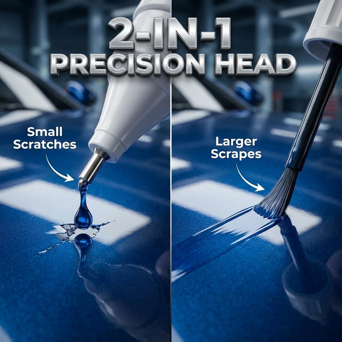 Lunar Silver Metallic (NH-830M) Touch Up Paint Pen Compatible with Honda - Exact Color Match, 2-in-1 Brush & Pen,Car Paint Scratch Repair Kit for CRV/Civic/Accord/HRV/Pilot/Odyssey