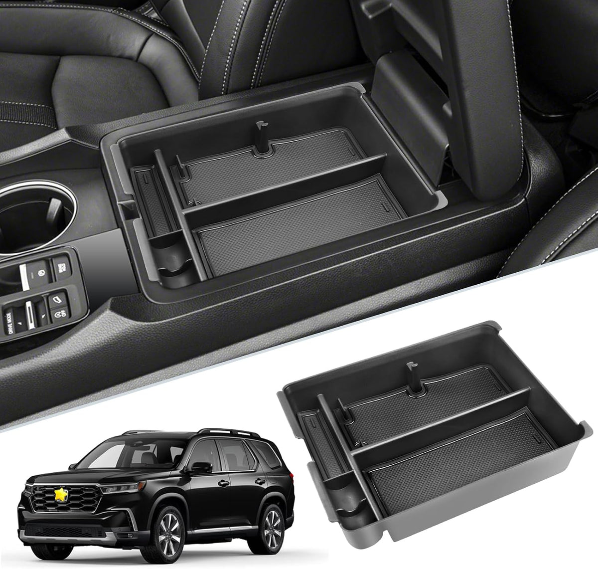 SKTU Nissan Sentra Console Organizer - Center Console Tray with Sunglasses Holder