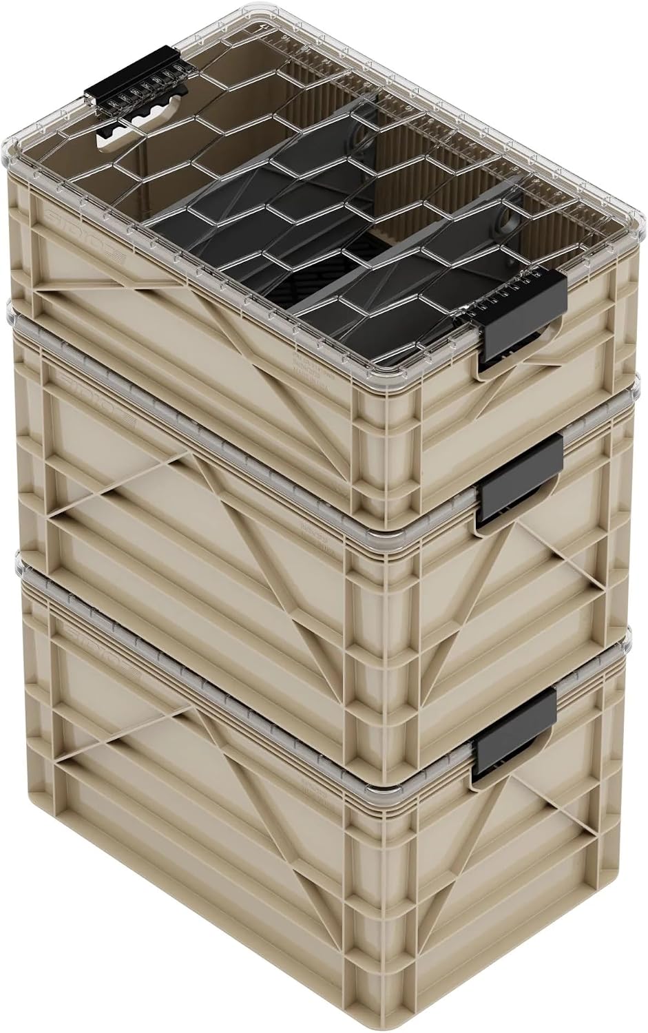 SIDIO Pro Pack, HD Stackable Storage Bins with Lids & Dividers