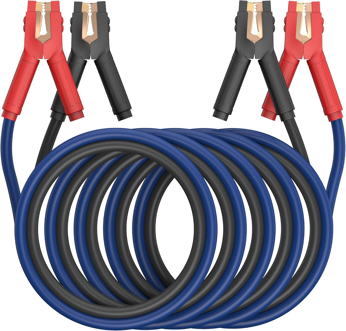 EXTRESPO 2/0 Gauge 30 FT Heavy Duty Jumper Cables, 1500Amp Quick Connect Booster Cables for 12V & 24V Cars, SUVs and Trucks, Kit with Carry Case, Gloves, Brushes