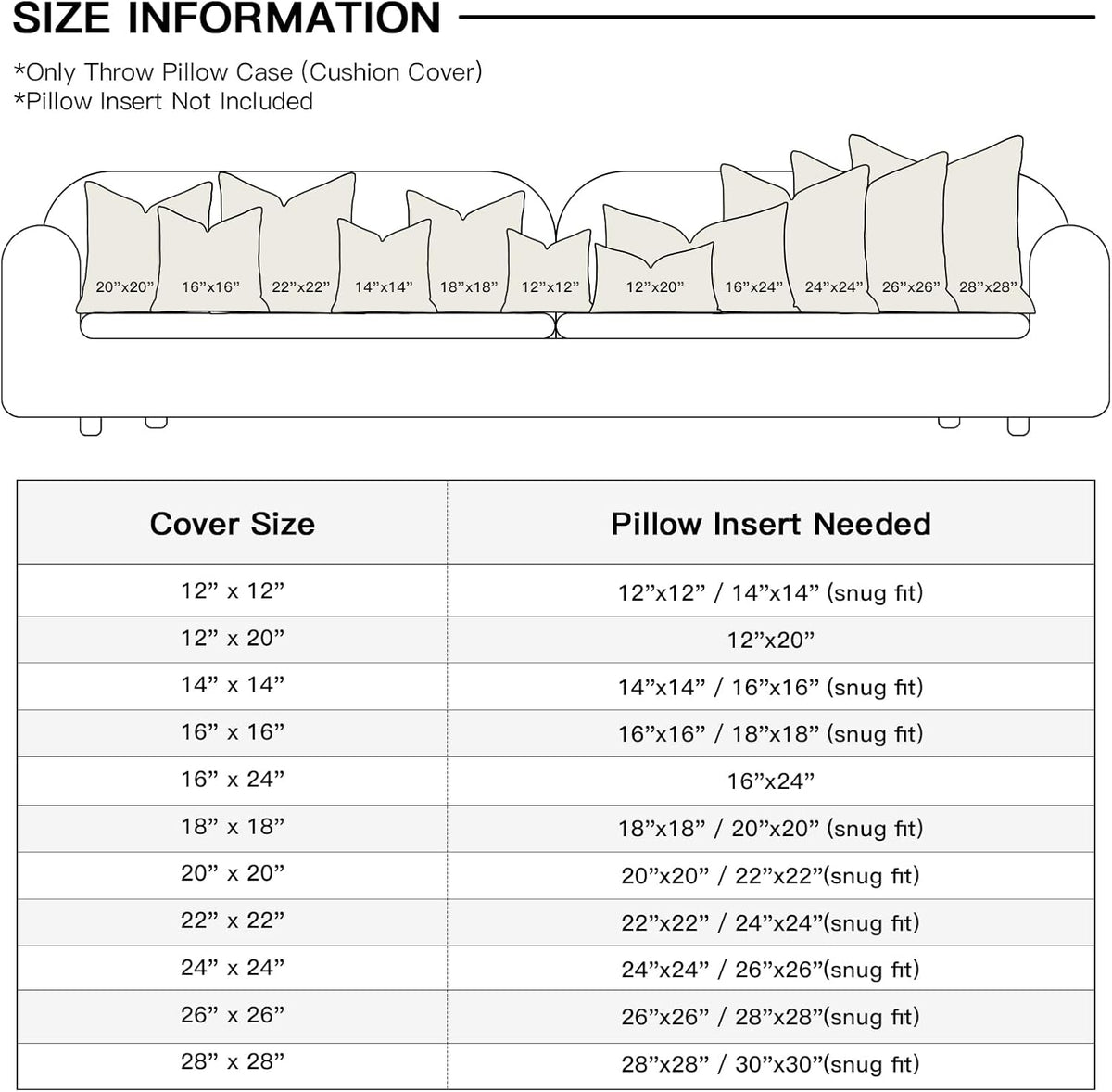 OTOSTAR Linen Throw Pillow Cover Set of 1 Decorative Square Pillowcases Cushion Covers 24x24 Inch for Home Decor Sofa Bedroom Car 60 x 60CM Beige