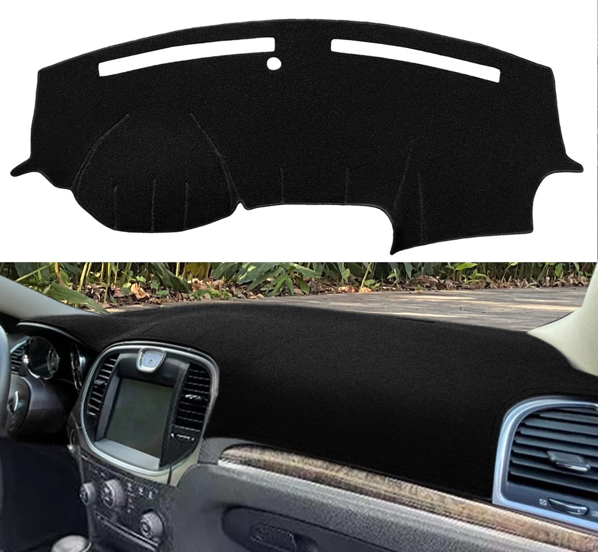 Dash Cover Mat Custom Fit for Chrysler 200 (Black) F177