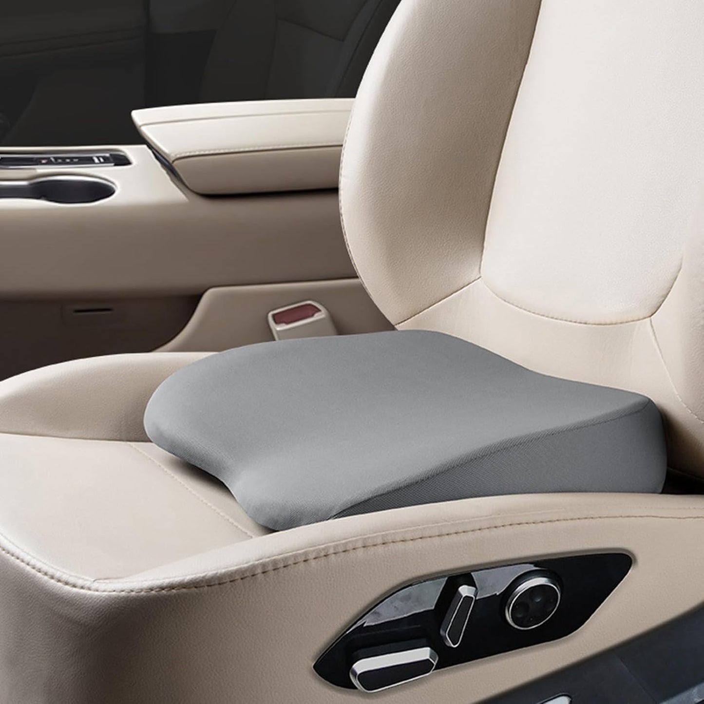 2 in 1 Wedge Car Cushions or Lumbar Support for Driving - 3.5 Inches Soft Memory Foam Driver Seat Cushion for Car Truck - Comfort Coccyx Cushion for Tailbone & Back Pain Relief, Brown