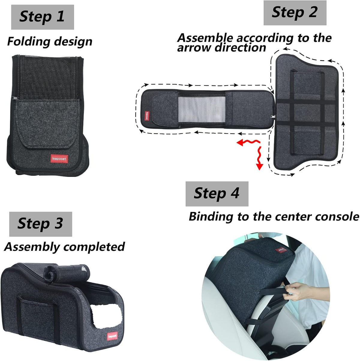Center Console Small Dog Car Seat,Portable Pet Cat Puppy Booster Armrest Carseat Up to 11lbs,Equipped with a Breathable Protective Cover Net to Prevent Escape with Washable Fluffy Cushion and Pillow
