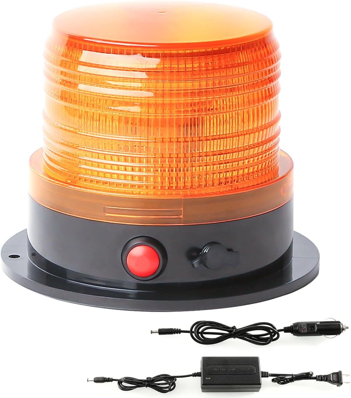 Battery Operated Amber Strobe Beacon Light w/Magnetic Base 2-Pcs