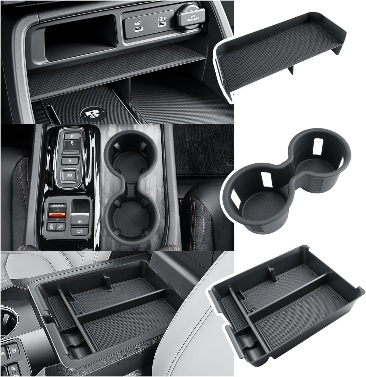 BIBIBO 2Pack for 2026 Honda Passport Center Console Organizer 2026 Honda Passport/Passport Hybrid Center Organizer Tray 2026 Passport Middle Insert Tray 2026 Passport Accessories