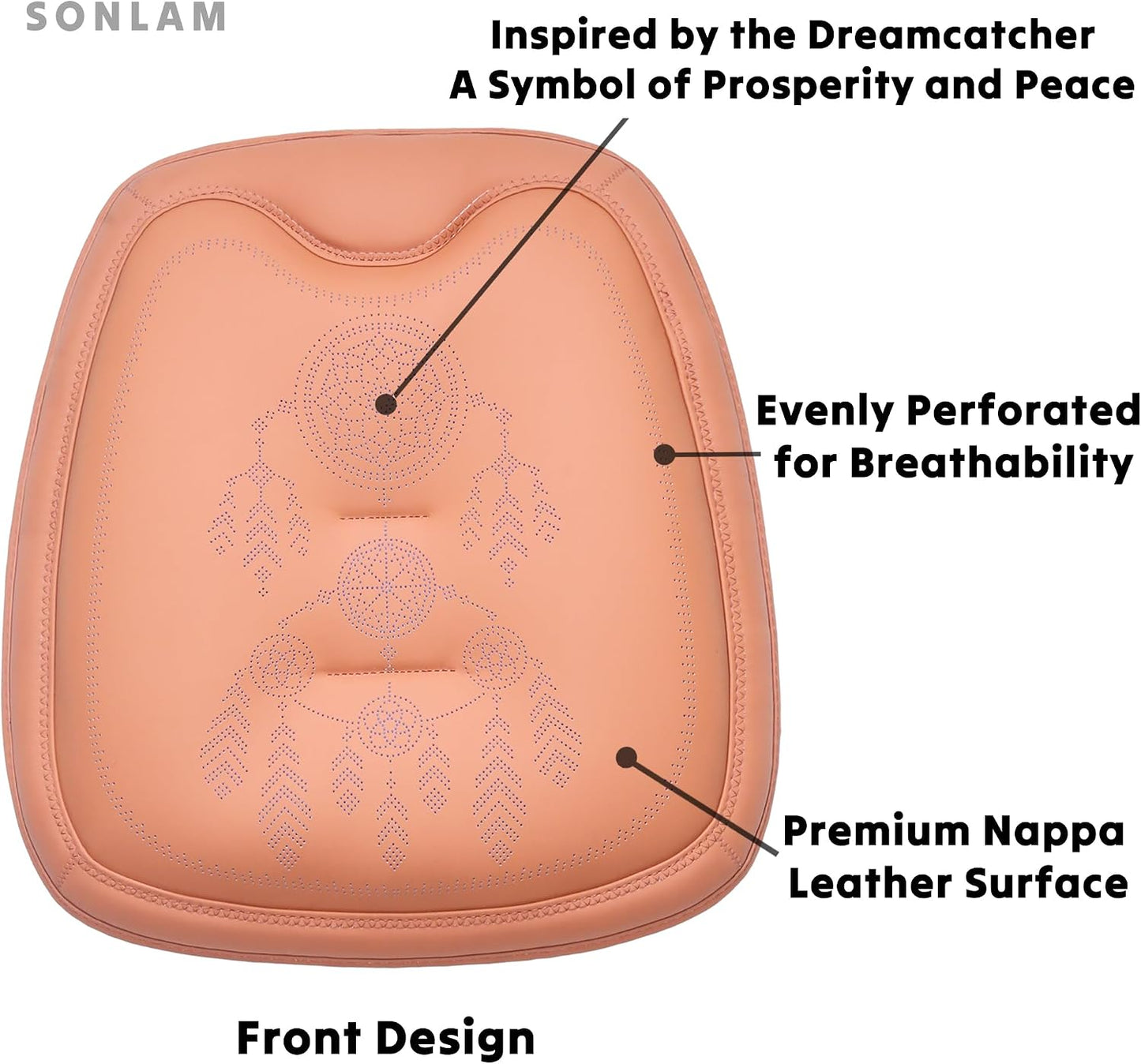 Comfort Dreamcatcher Car Seat Cushion Non-Slip - Relaxing, Optimal Support & Posture for Long Drive (Front Seats (All Black))