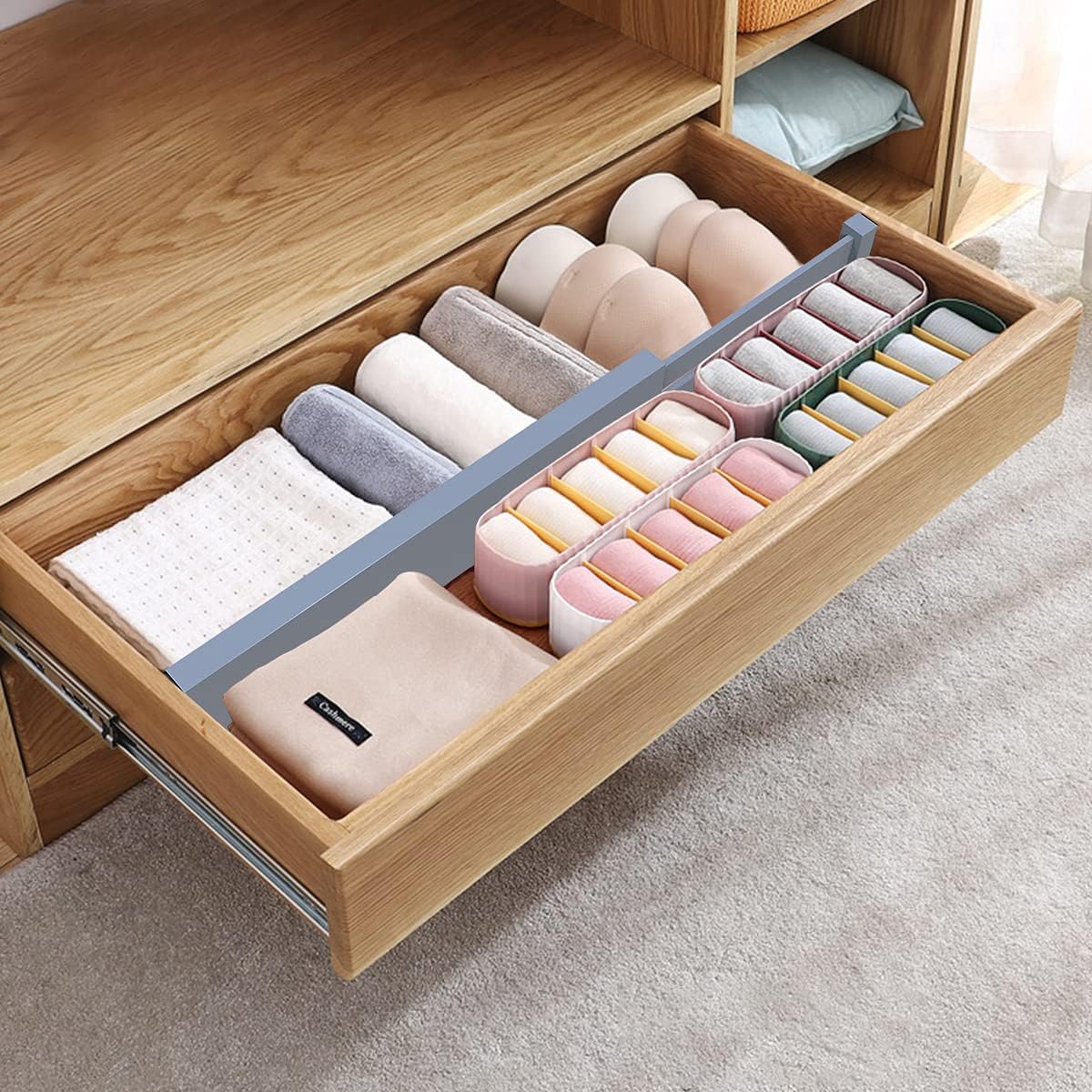 ANTOWIN Expandable Bamboo Drawer Dividers, Fits 17.6-21.6" Drawers