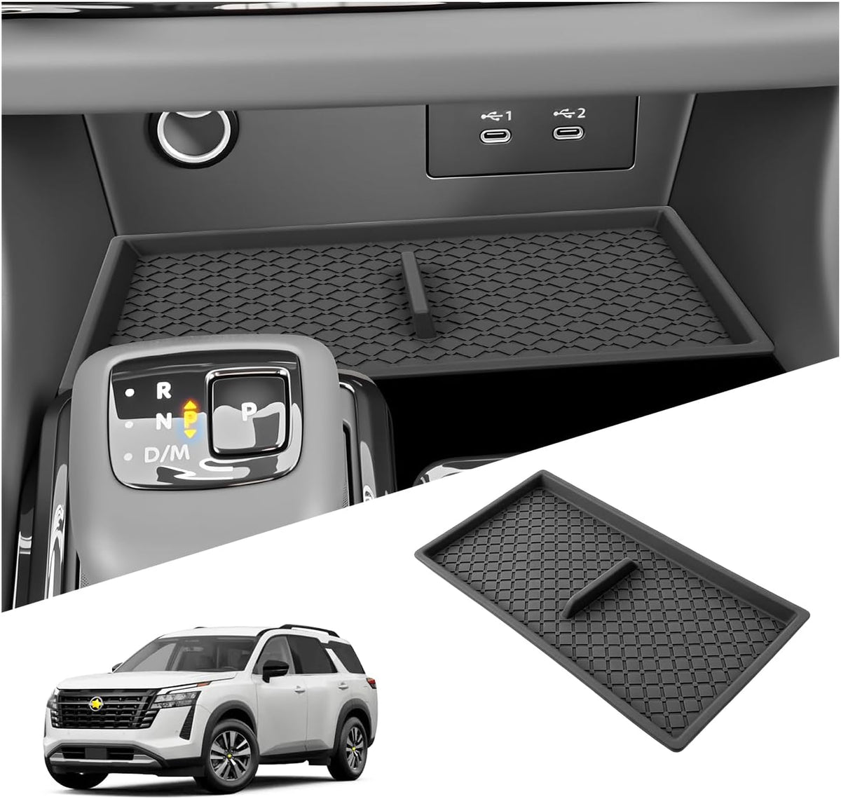 SKTU 2-Pack for 2023-2025 2026 Chevy Colorado/GMC Canyon Center Console Organizer for 2023-2026 Chevy Colorado/GMC Canyon Console Tray 2023 2024 2025 2026 Colorado Canyon Accessories Double Layers