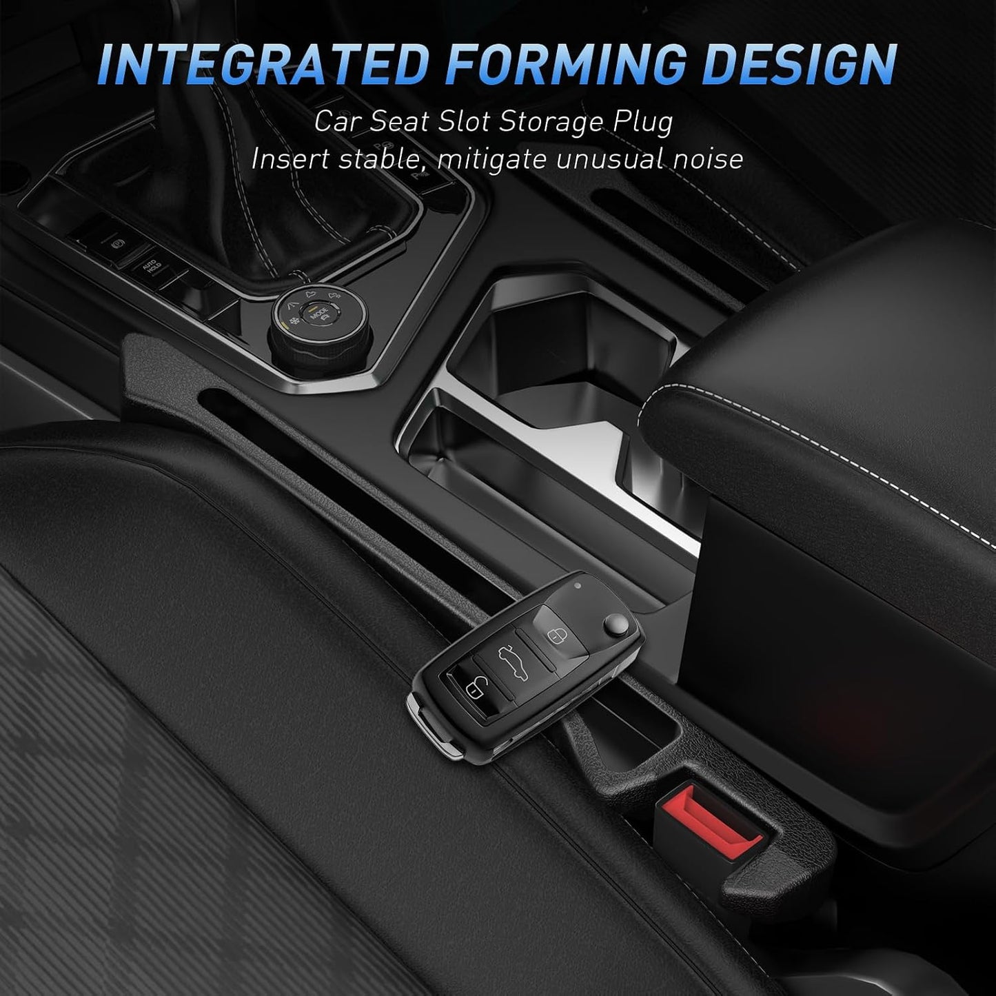Car Seat Gap Filler 2Pack, Inserts Between Seats Console with Organizer Storage Upgraded Phone Holder Car Side Seat Gap Fillers Cars Front Seats Fill Plug Car Essentials for Vehicle SUV Truck (Black)