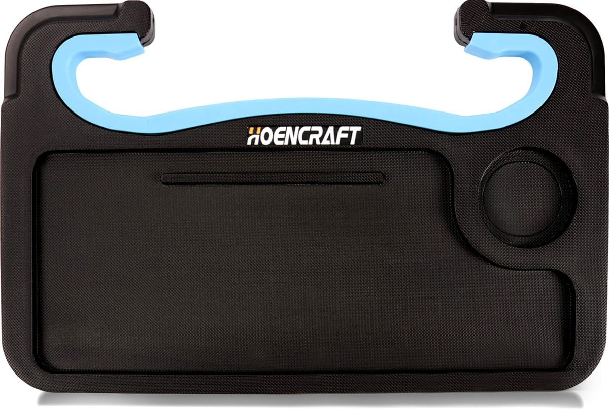 2 in 1 Car Steering Wheel Desk - Tray for Laptop Car Mount with Pen Holder, Car Food Tray with Anti-Slip Silicone Ring for Eating & Work - Portable Bag Included