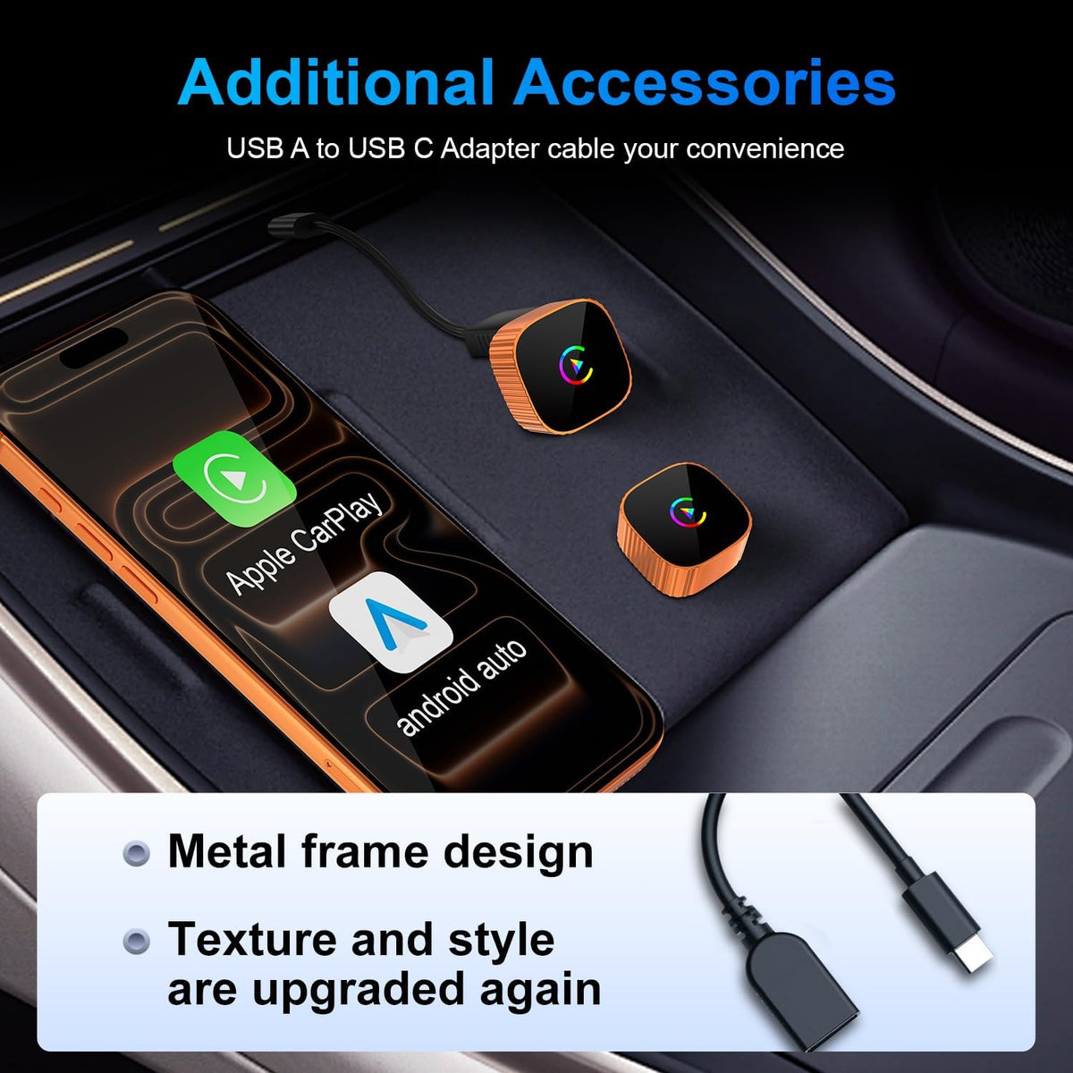 2026 Mini Wireless CarPlay & Android Auto Dongle for OEM Wired Cars 2016+