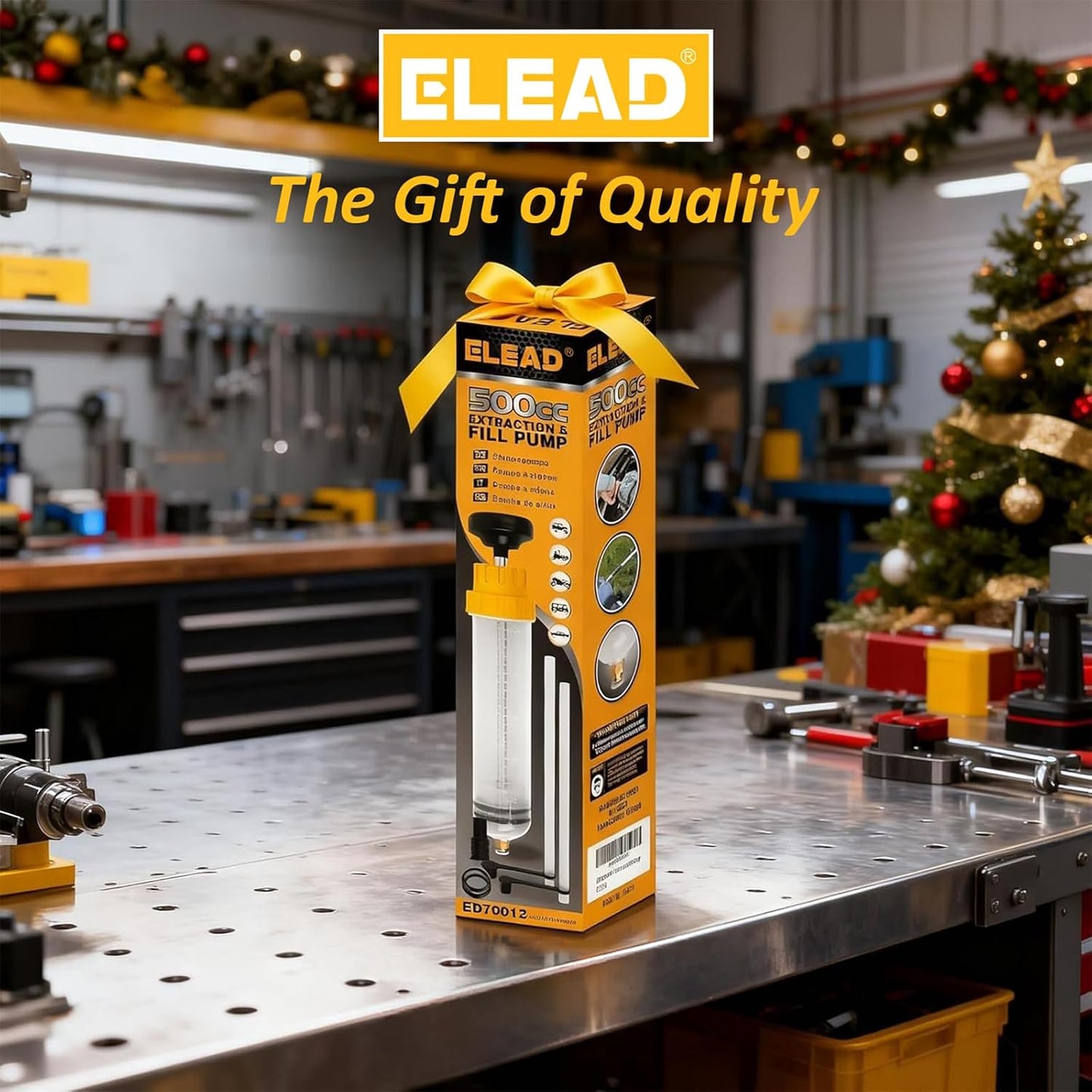 ELEAD 500cc Oil Fluid Extractor Pump, Multi-Purpose Oil Syringe, Fluid Syringe Extractor, Car Vacuum Fuel Transfer, Automotive Oil Syringe(17.6 Oz./0.45 Qt./500 CC)