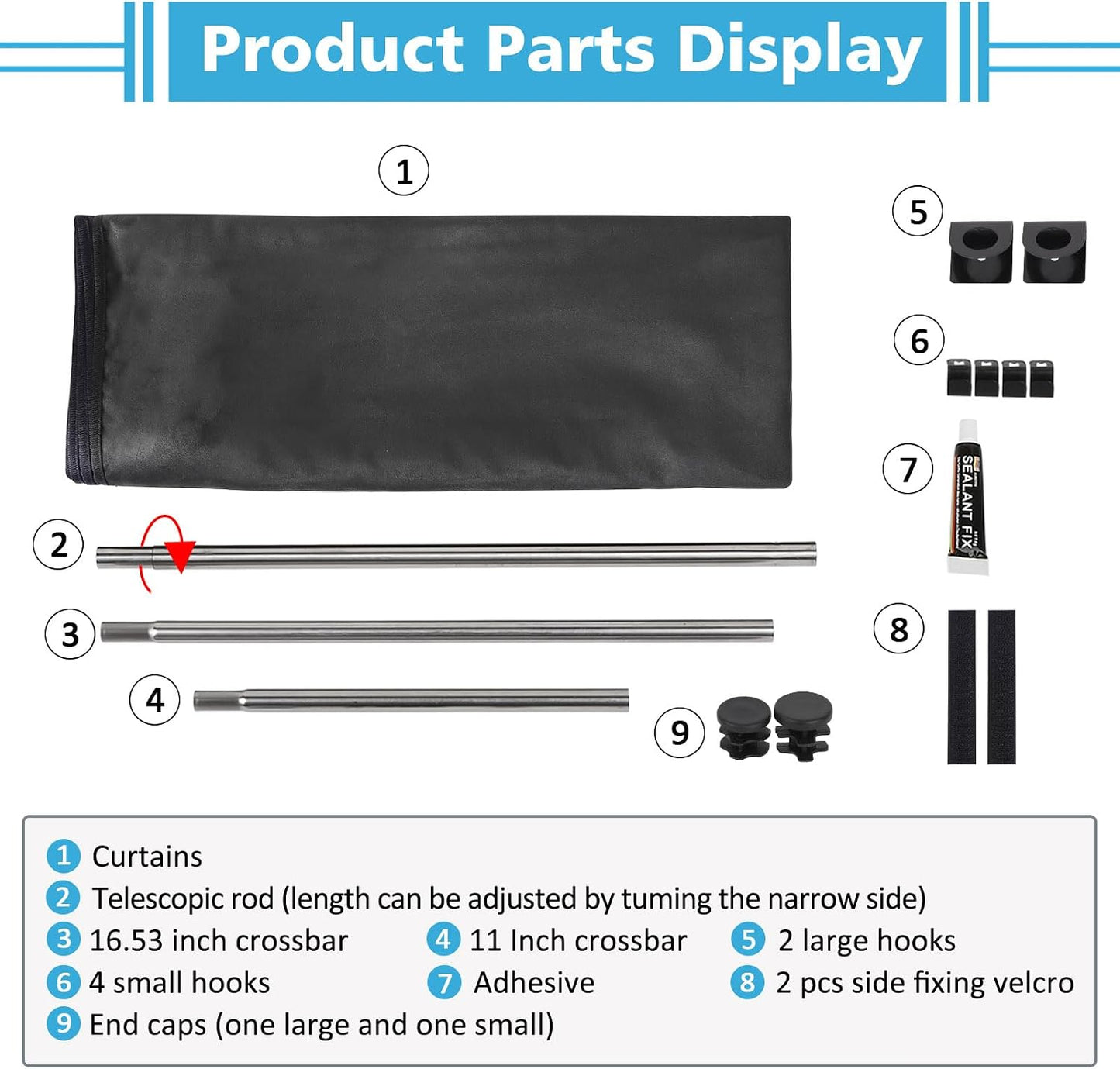 ZATOOTO Car Divider Curtain, Car Privacy Curtains with Pole Backseat Blackout Curtain for Car Camping Travel and Breaks, Lengths Adjustable for Most Cars, Sedan, Vans, SUVs (5.25 ft * 3.48 ft)