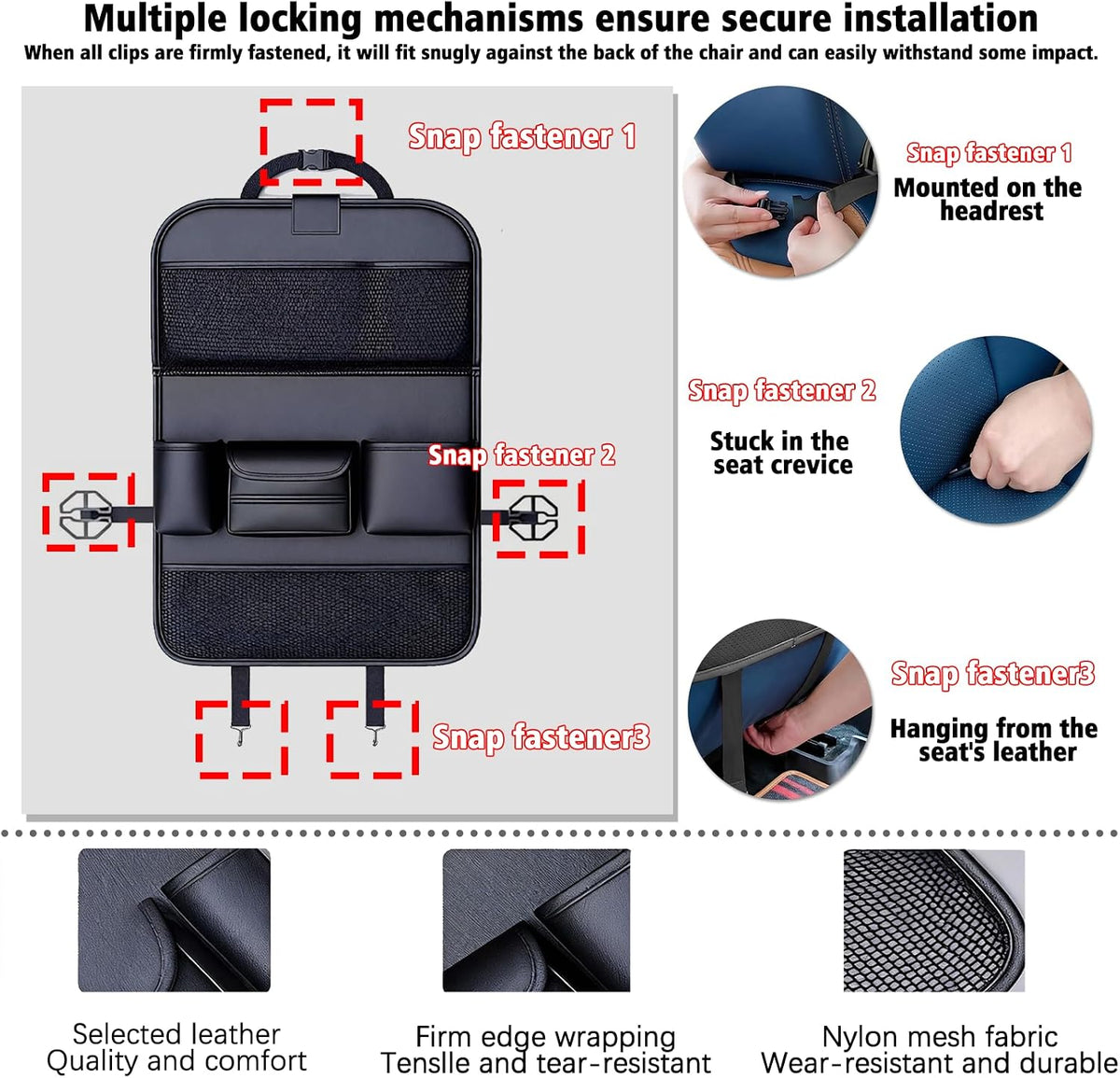 1 Pack - Car Organizer, Back Seat Car Organizer, Back Seat Organizer, Seat Organizer, Car Organizer and Storage Box.(Brown)