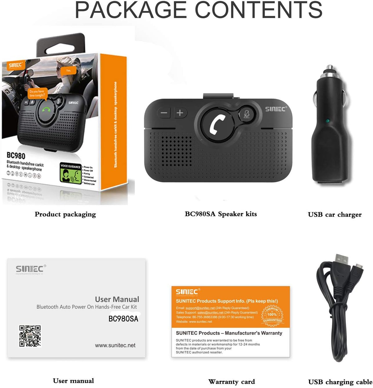 Handsfree Bluetooth Car Kit for Cell Phone,Wireless Speaker for Car