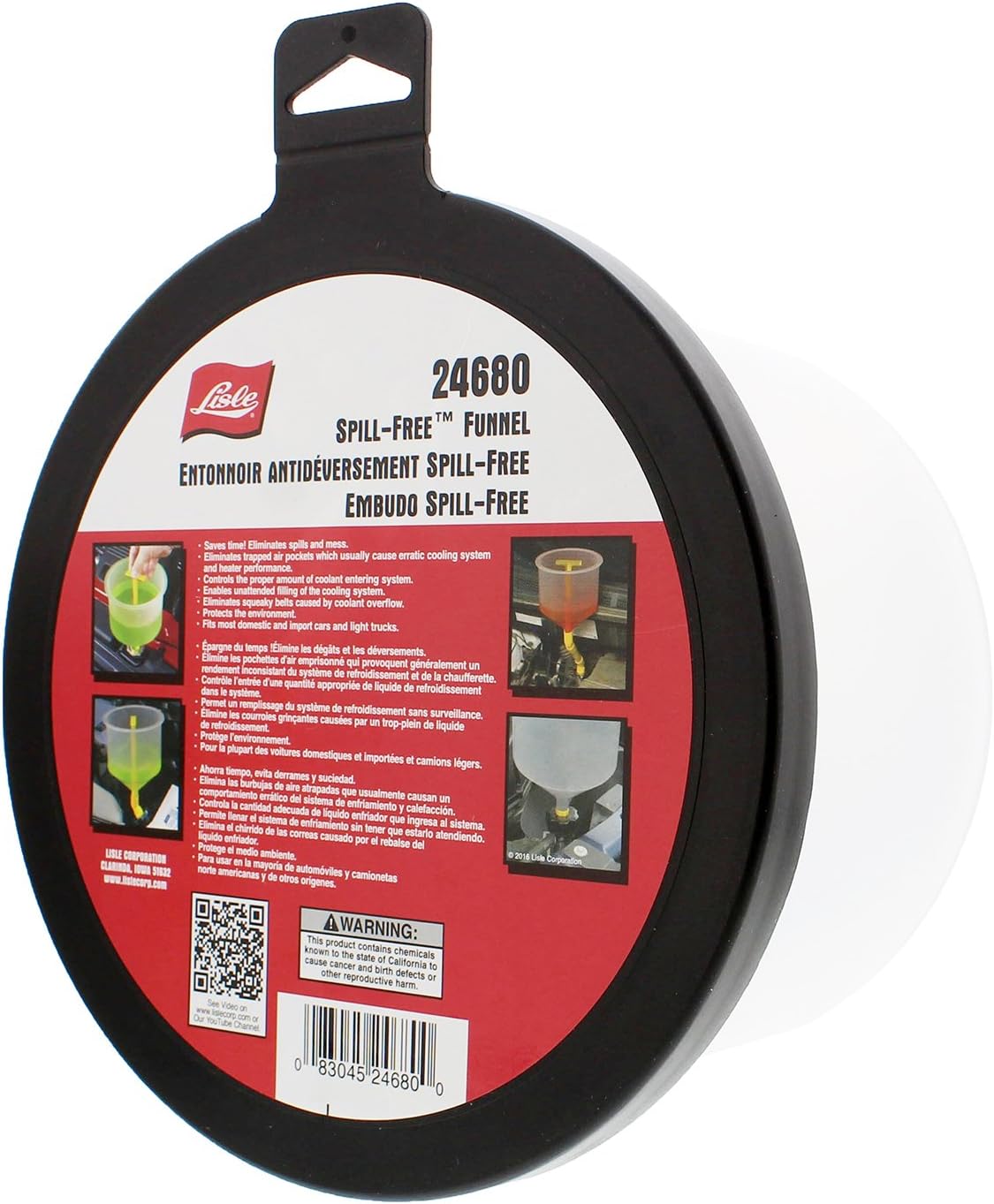 Lisle 24680 Spill-Free Funnel, Standard Adapters, 11 x 7 x 7 inches