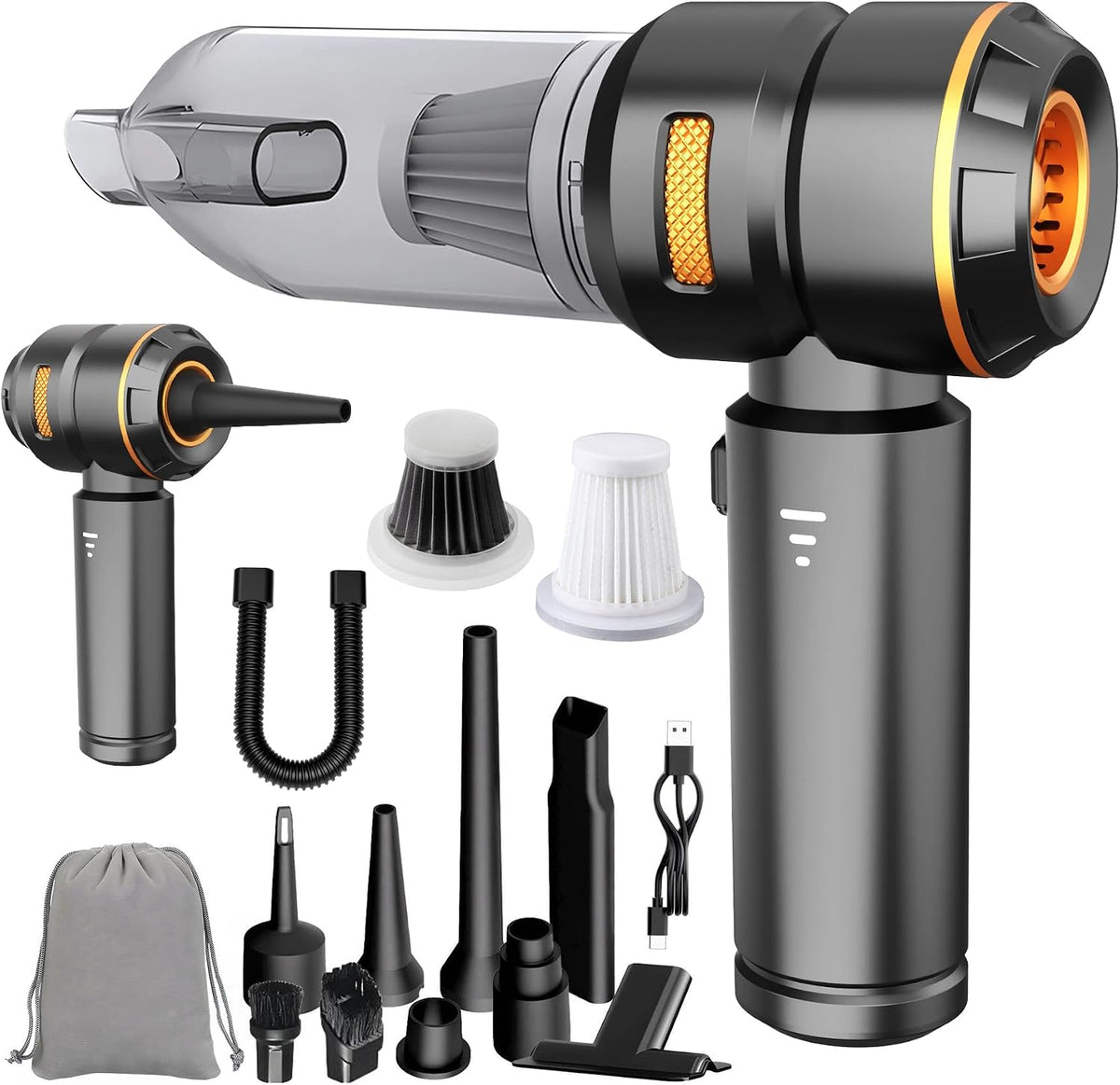 Handheld Car Vacuum Cordless, 22000PA Strong Suction Mini Vacuum Cleaner with Brushless Motor, 4-in-1 Portable Vacuum for Car Detailing, Home, Office & Travel, Silver Purple