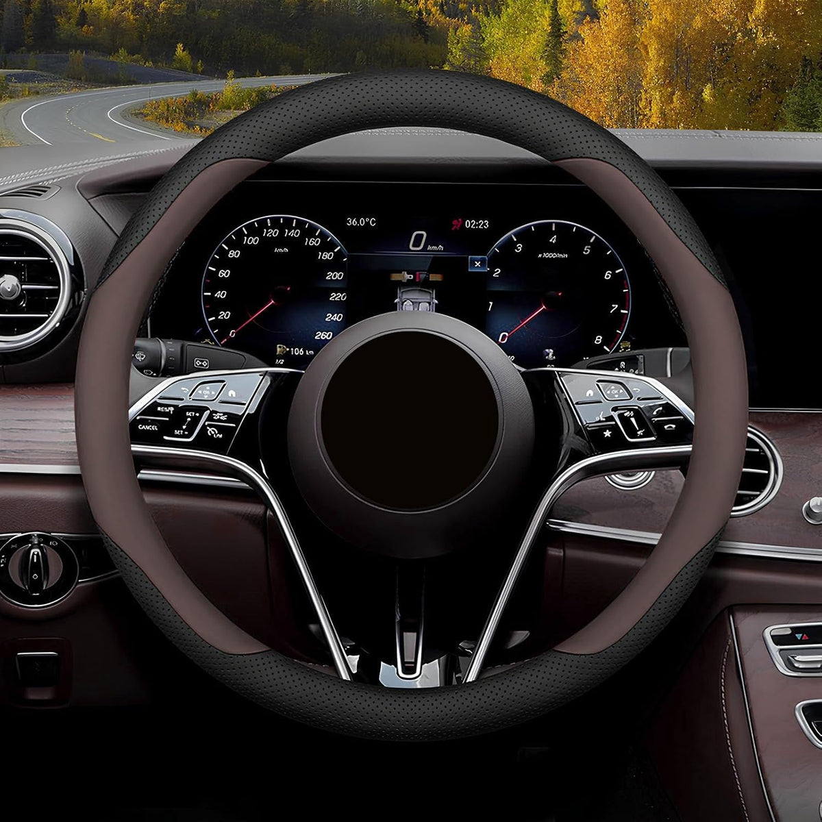 Steering Wheel Cover 14.5"-15", Non-Folding Packaging, Heavy-Duty